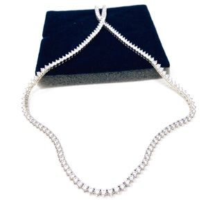 Sterling silver, CZ tennis necklace, 24.1g, NWOT